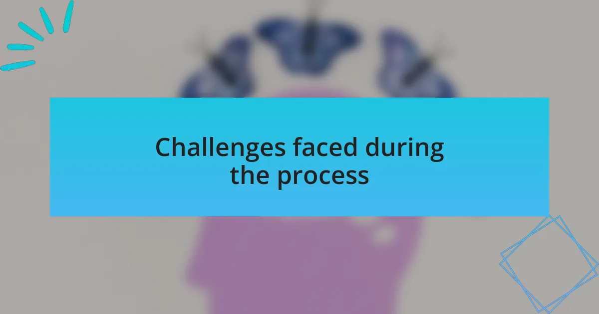 Challenges faced during the process