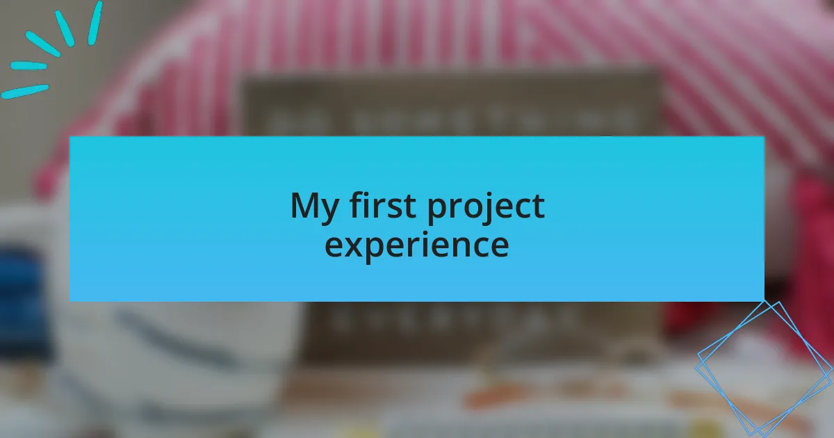 My first project experience
