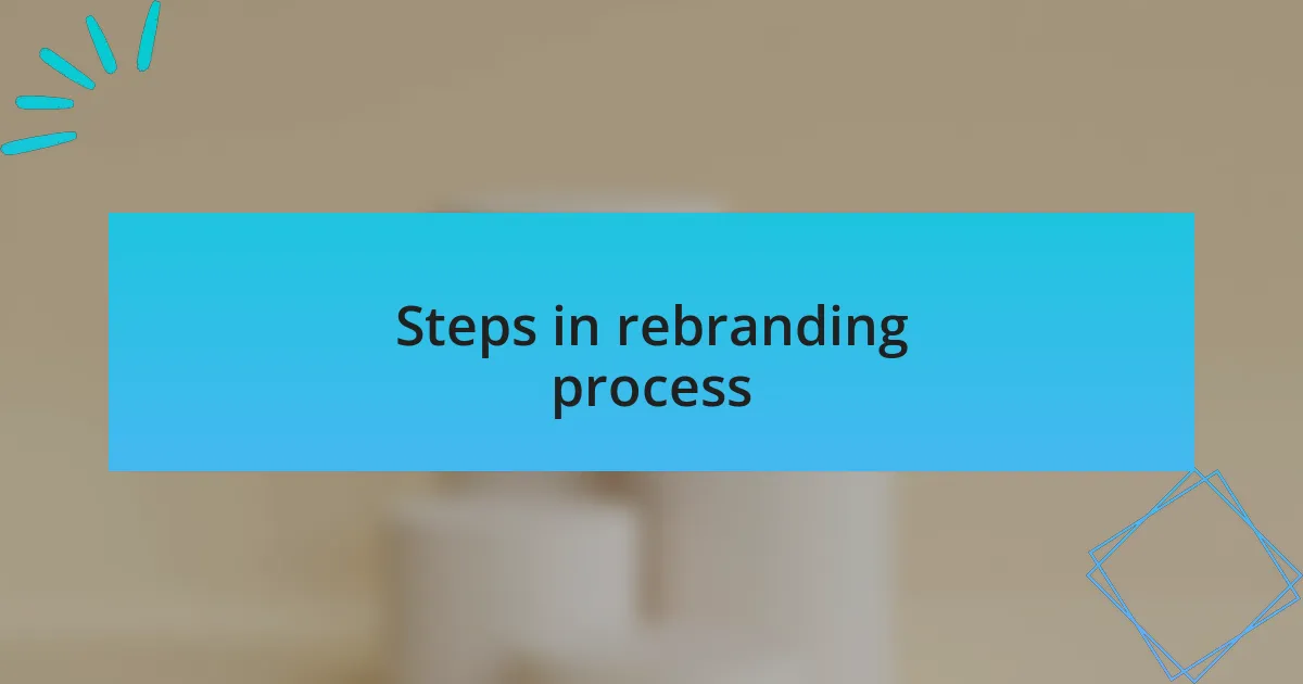 Steps in rebranding process