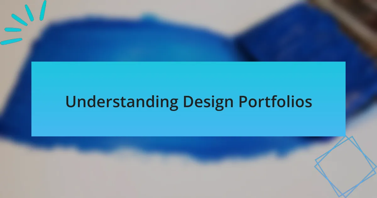 Understanding Design Portfolios
