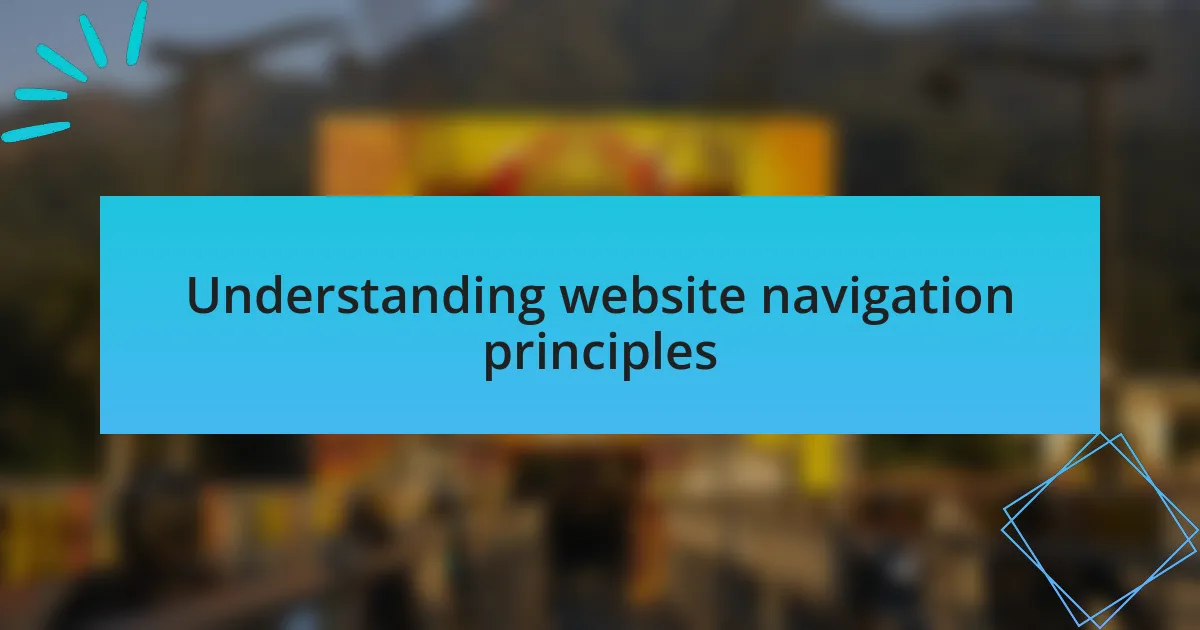 Understanding website navigation principles